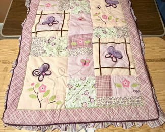 Lot 17: Baby Quilt for Crib New! Butterflies