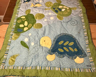 Lot 24: Baby Quilt for Crib Turtle Theme