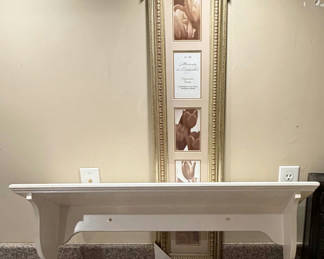 Lot 42: White Wooden Shelf and 4 Photo Frame