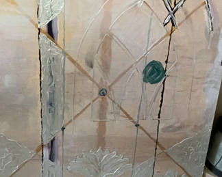 Lot 20: Another Large Original Abstract Acrylic Painting On Wood