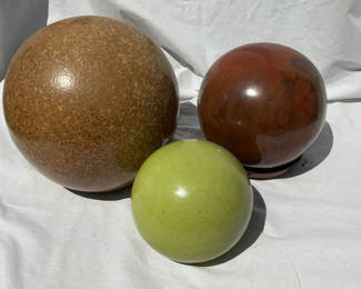 Lot 6: 3 Hand Painted Ceramic Orbs
