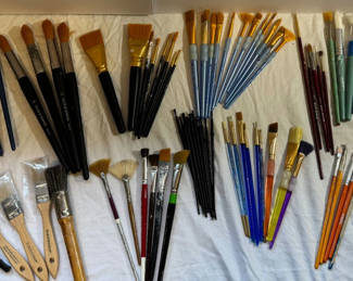 Lot 59: 40+ Piece Acrylic Paint & Studio Tool Supply Lot
