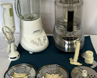 Lot 113: Cuisinart Blender and Food Processor with Attachments plus Braun Hand Blender