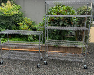Lot 55: Two Stainless Steel rolling racks