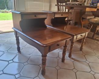Two Step End Tables with drawers