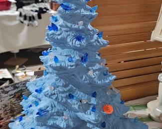 BLUE CERAMIC CHRISTMAS TREE