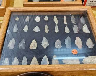 ARROWHEADS AND DISPLAY CASE
