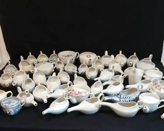 Large Lot of Antique Infant Boat Feeders