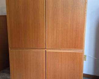 Danish Teak Highboy ArmoireMedia Storage Cabinet by Scan Coll