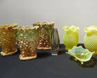 Fenton Uranium Vases, McCoy Art Pottery
