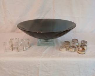 Pedestal Glass Bowl Salt Pepper, Napkin Holders
