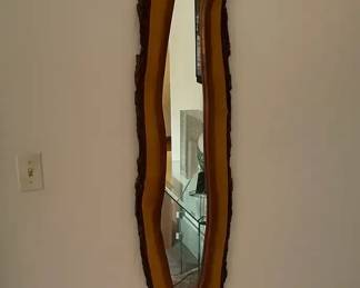 Vintage Free Form Walnut Mirror