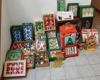 Large Christmas Lot, Vintage Bulbs More