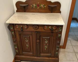 Victorian Style Marble Top Washstand