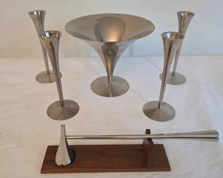 MCM Candle Holders by Arthur Salm  A Candle Snuffer