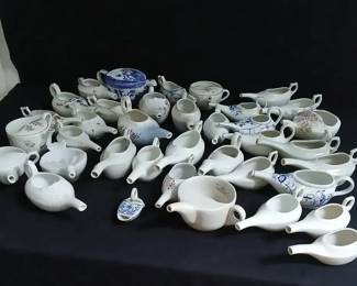 Antique Porcelain Invalid, Infant, Medical Feeders