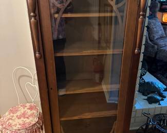 Antique curio with 4 shelves 24" x 13" x 52"