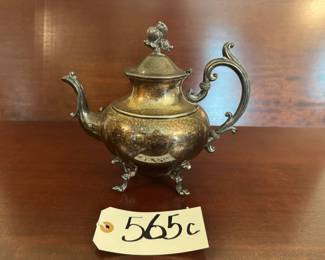 1920s Eaton silverplate Lily of the Valley teapot