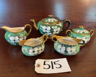 Stouffer fine china teapot, creamers & sugars some signed A. Rhodes