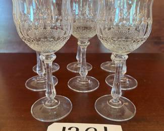 Etched crystal goblets with gold rim (8)