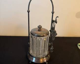 Antique Victorian silver plated pickle castor