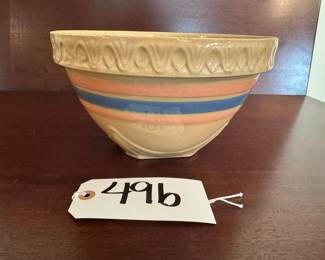 Vintage McCoy yellow ware mixing bowl from 1930s or 1940s