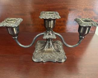 Pair of Poole Silver Co. Old England candleobras