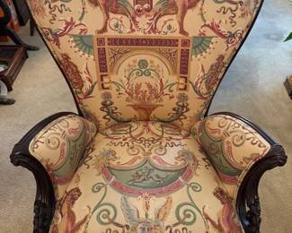 Vintage Hollywood Regency Style arm chair - Grosfield House - mahogany