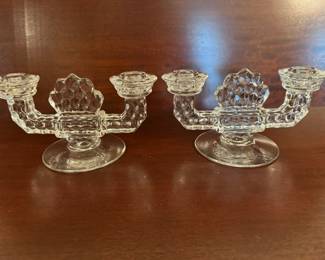 Fostoria American double candle holders
