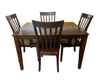 Wood Dining Table with 4 Chairs