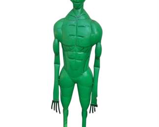 Green Alien Metal Sculpture