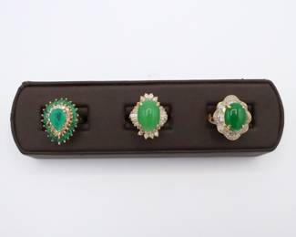 Gold and Green Stone Rings