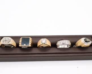 Gold and Diamond Mens Rings
