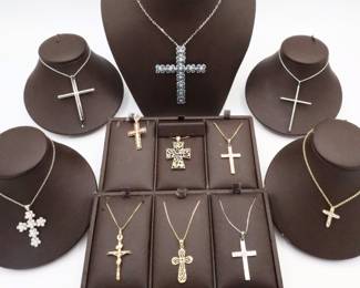 Gold and Diamond Cross necklaces