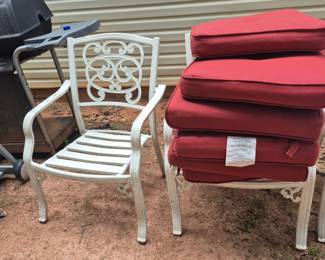 Outdoor chairs and cushions