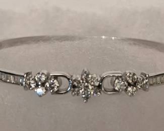 18K White Gold and Diamond Cuff Bracelet