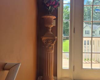 Pillar plant stand, urn vase, 2 available