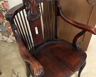 Antique “Morth Wind” mahogany armchair, Michigan Chair Co