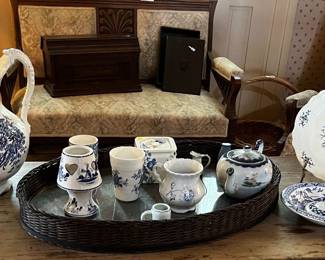 The table that this blue and white is on - is sold!