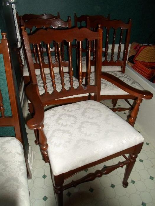 We have a set of 6 of these nice, clean wood dining chairs