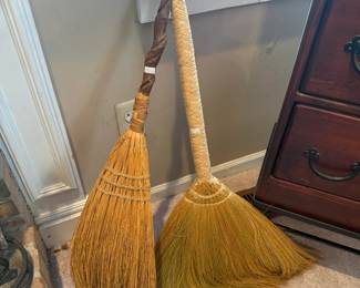 Vtg Wooden Brooms