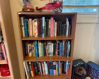 Wooden Shelf, Books, Model Plane