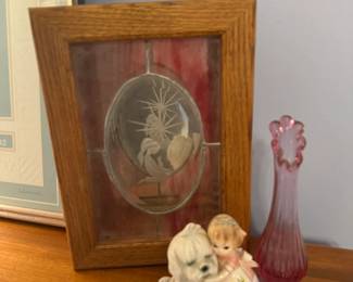 Vtg Vase, Porcelain Figures