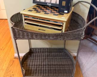 Wicker Rolling Cart