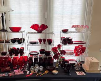 Avon and vintage red glass