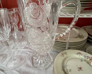 Anna Hutte, Bleikrisall frosted rose pitcher