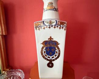 Gilt Highlighted Armorial Vases