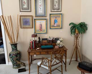 Bamboo desk and so much decor!