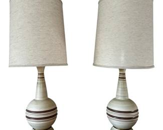 MCM Ceramic Lamp Pair