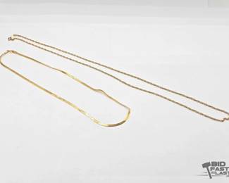 705  14kt Gold Chain Necklaces 8.6g